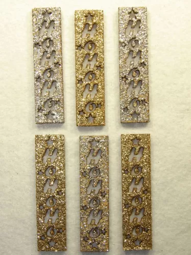 Csillámos HoHoHo	6db/csomag	2x8cm 