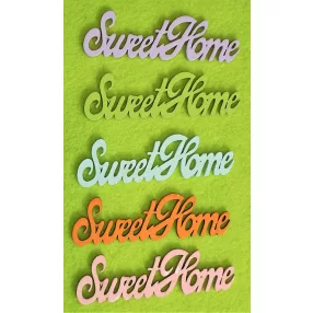 Vegyes szín fa Sweet Home  10x5cm 5db/csomag	 