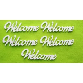Fehér fa Welcome	5db/csomag	10x3 cm