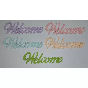 Vegyes szín ,fa Welcome 10x3cm 5db/csomag