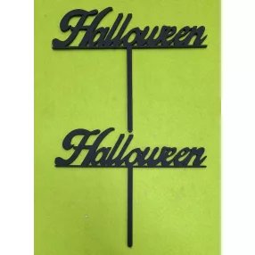   Fekete színű,nyír rétegelt lemez Beszúrós Halloween	2 db/csomag	15x11cm 