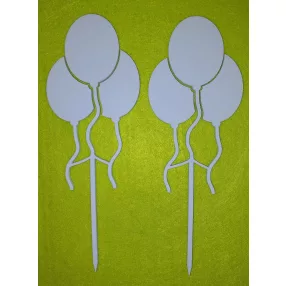   Világoskék  színű ,nyír rétegelt lemez Lufis   beszúrós dísz	2db 	7x18,5cm 