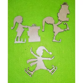 Natúr fa karácsonyi manók  9x9,5-8x8,5-8x12 3db/csomag