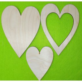 Lapraszerelt  natúr fa  Szív alap	1db	20x15cm   