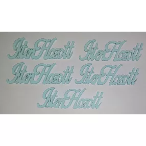 Világoskék  fa isten hozott	5db/csomag	9,5x3cm 