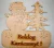 Natúr,nyír rétegelt lemez Ajtódísz, Boldog Karácsonyt! Hó ember és fenyő 	1db 	21x20cm 