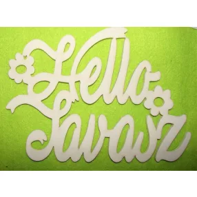 Fehér fa Hello tavasz	1db	14,5x20cm 