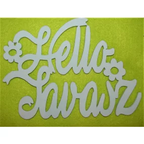 Világoskék fa Hello tavasz	1db	14,5x20cm vastagság 3mm