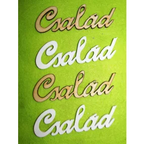 Vegyes színű  fa Család felirat 	4db/csomag	15x6cm  