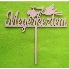 Rózsaszín Megérkeztem Gólyás	1db	14,5x14 