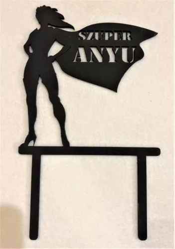 Fekete színű,,nyír rétegelt lemez Szuper Anyu	1db	13,5x21cm