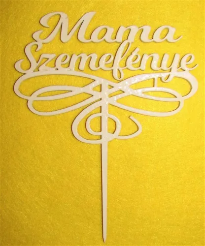 Fehér színű ,fa  alapú HDF(nem tömörfa)  Mama szemefénye	1db	15x19cm 
