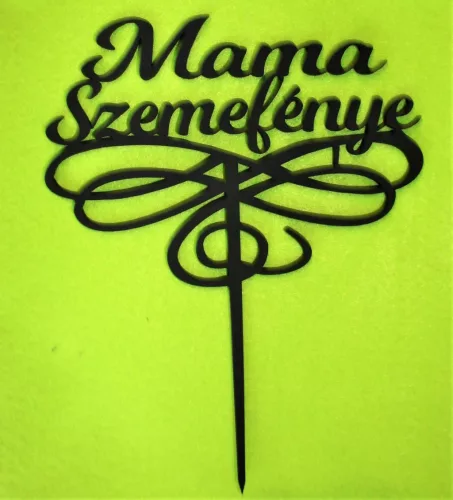 Fekete színű,nyír rétegelt lemez Mama szemefénye	1db	15x19cm 