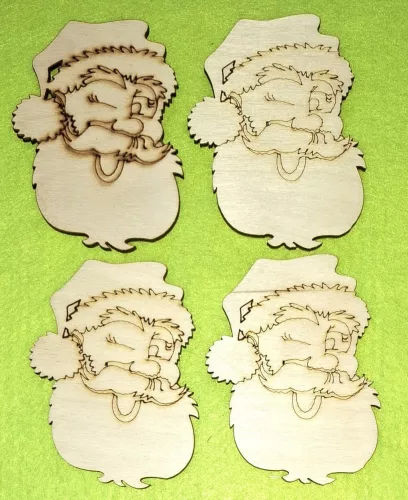 Natúr,nyír rétegelt lemez télapó fej	 9x7cm  4db/csomag