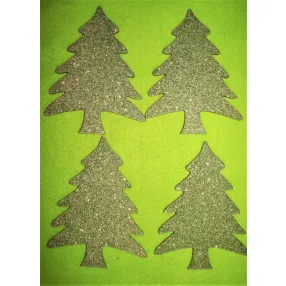   Zöld Csillámos ,fa alapú HDF(nem tömörfa)   fenyő	4db/csomag	12,5x9,5cm 