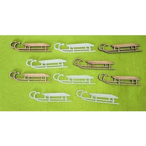   Vegyes színű ,fa alapú HDF(nem tömörfa)  Szánkó	10db/csomag	8x2cm  