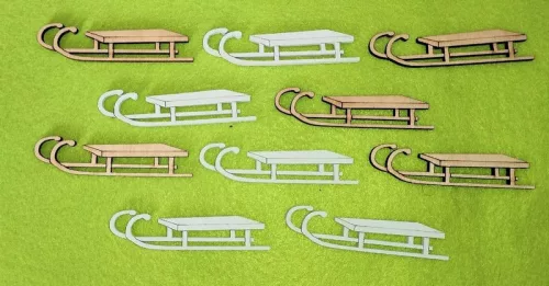 Vegyes színű ,fa alapú HDF(nem tömörfa)  Szánkó	10db/csomag	8x2cm  
