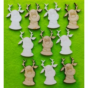   Vegyes színű,fa alapú HDF(nem tömörfa)  Szarvas rudolf	10db/csomag	5x3,5cm  
