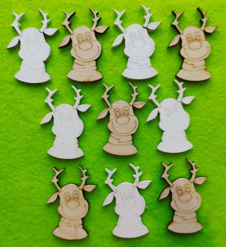 Vegyes színű,fa alapú HDF(nem tömörfa)  Szarvas rudolf	10db/csomag	5x3,5cm  
