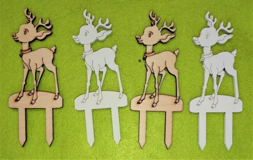 Natúr és Fehér színű ,fa  alapú HDF(nem tömörfa)  beszúrós szarvas	4db/csomag	5x13cm  