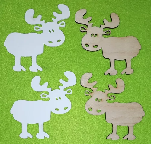 Vegyes színű ,fa alapú HDF(nem tömörfa)  Dámszarvas	4db/csomag	10x10cm 
