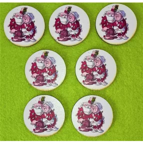   5cm kör  Nyomtatott Mama és tata fagyöngy alatt  piros kerettel	7db/csomag	