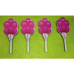   Nyomtatott beszúrós fa  rózsaszín Luftballon	4db/csomag	4,5cm x11