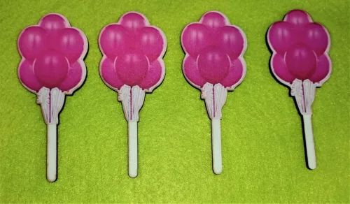 Nyomtatott beszúrós fa  rózsaszín Luftballon	4db/csomag	4,5cm x11