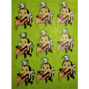   Nyomtatott Fa méhecske csupor mézzel  	9db/csomag	4,5x6 cm 