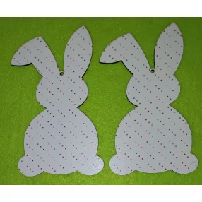   Nyomtatott Fa  Piros pettyes Nyuszi logós füllel 	 2db/csomag 	8,5x14cm 