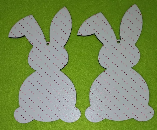 Nyomtatott Fa  Piros pettyes Nyuszi logós füllel 	 2db/csomag 	8,5x14cm 