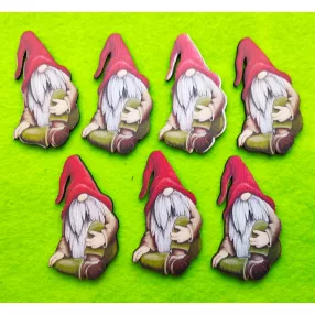 Nyomtatott fa Manó ülve zöld nadrágba	7db/csomag	4x7cm 