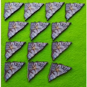   Nyomtatott fa Tengeri csillagos sarokdísz	13db/csomag	5x5cm 	