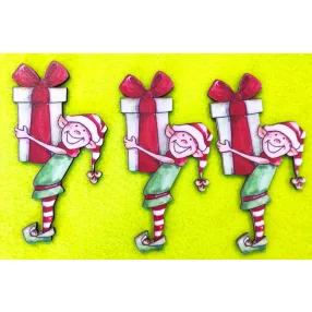    Nyomtatott fa Nagy  Manó ajándék csomaggal	3db/ csomag 	4x7,5cm 