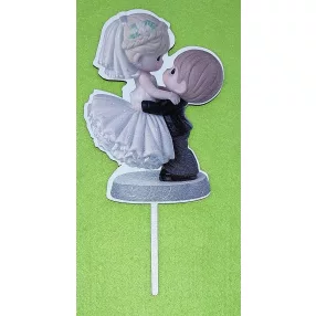 Nyomtatott  fa beszúrós dísz emelős pár	1db	11x23cm  