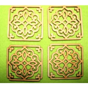 Natúr fa   díszítőív	4db/csomag	5x5cm