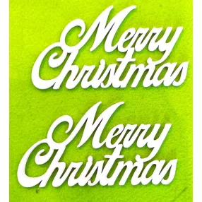   Fehér színű ,fa  alapú HDF(nem tömörfa)  Merry christmas 15x8cm  2db/csomag