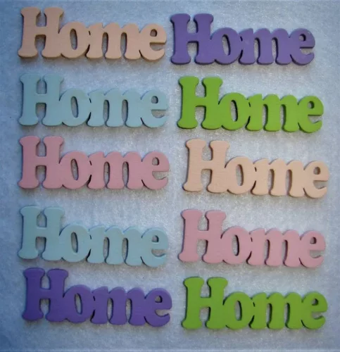 Vegyes színü  fa Home 10db/csomag	7x2,5cm  