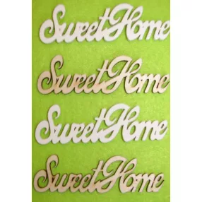 Natúr és fehér fa Sweet Home 4db/csomag	10x5cm  