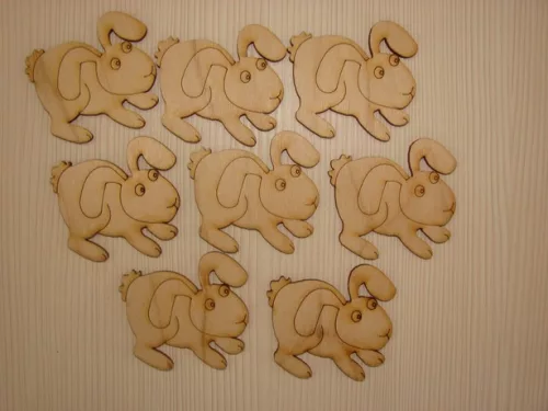 Natúr fa ijedt   nyuszi 6,5x6cm 8db/csomag