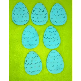 Világoskék  fa   tojás	7db/csomag	4x5,3cm 