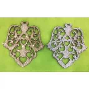   Arany és ezüst csillámos Angyal díszes	2db/csomag	10x9,5cm  