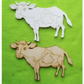   Natúr és fehér fa tehén	2db/csomag	14x10cm vastagság 3mm