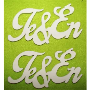   Fehér színű ,fa  alapú HDF(nem tömörfa)   Te & én 12x6,5cm  