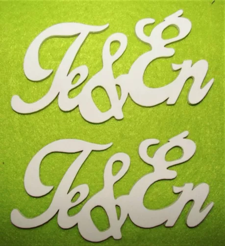Fehér színű ,fa  alapú HDF(nem tömörfa)   Te & én 12x6,5cm  