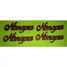 Piros csillámos fa Nőnapra 4db/csomag	10x4cm  