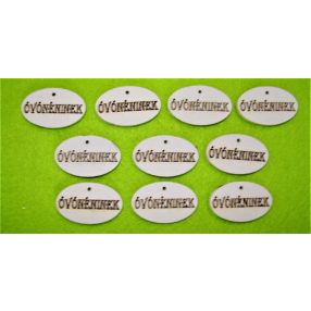 Fehér  fa Óvónéninek	10db/csomag	4x2,5cm  