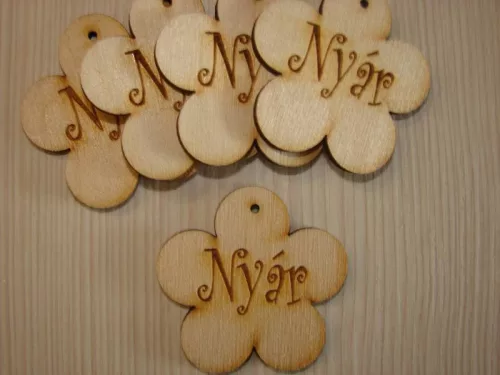 Natúr fa Margaréta Nyár felirattal 5x5cm 5db/csomag	