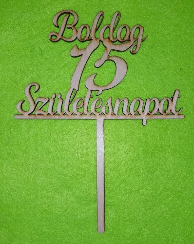 Natúr,nyír rétegelt lemez Beszúrós Boldog születésnapot 15-ös1db	1db	13x17cm 