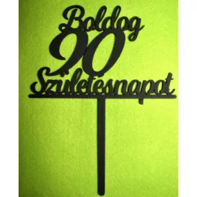    Fekete színű,nyír rétegelt lemez Beszúrós Boldog születésnapot 90-es	1db	13x17cm 